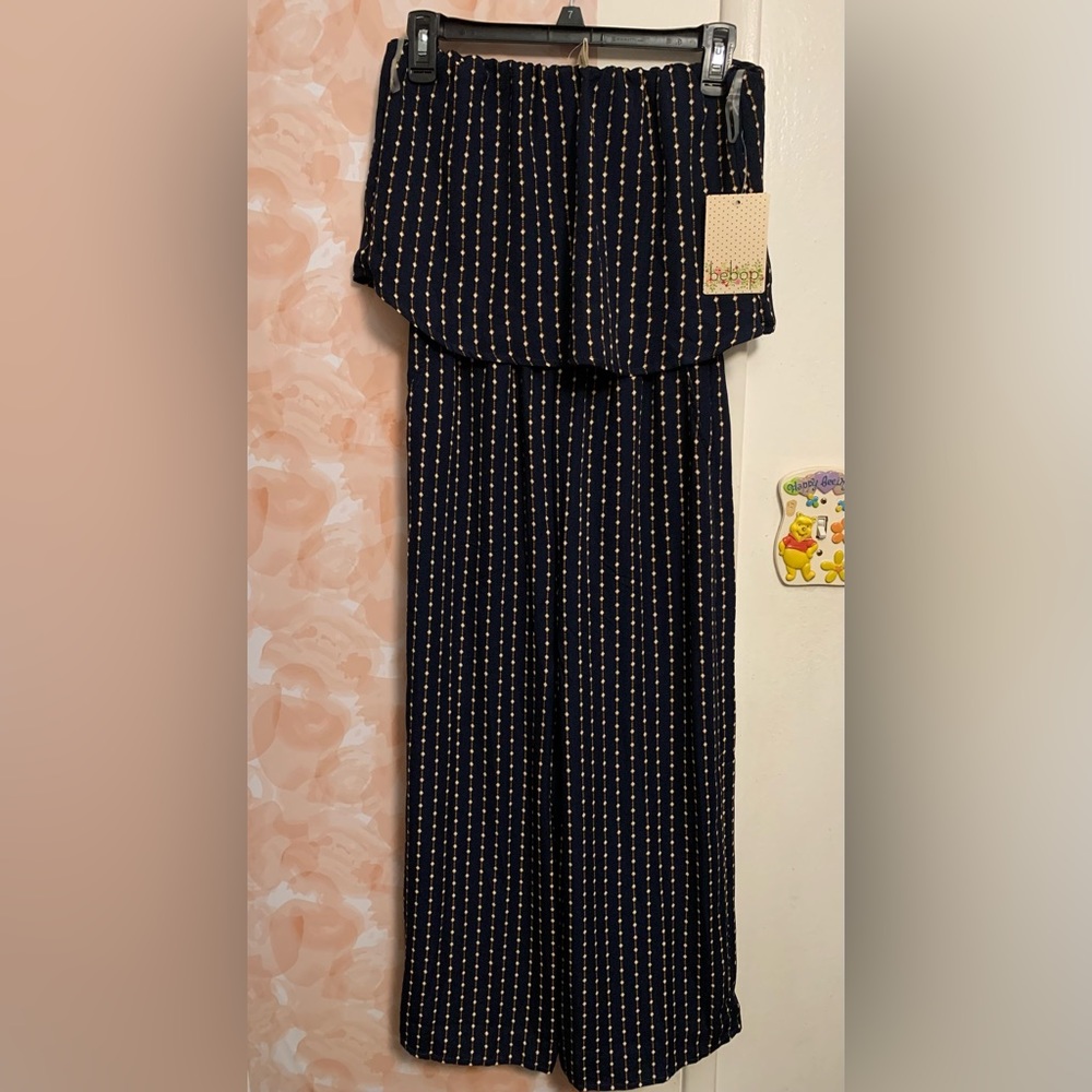 Bebop jumpsuit strapless navy blue (S)